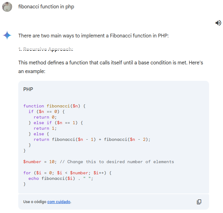 Google Gemini Fibonacci Function